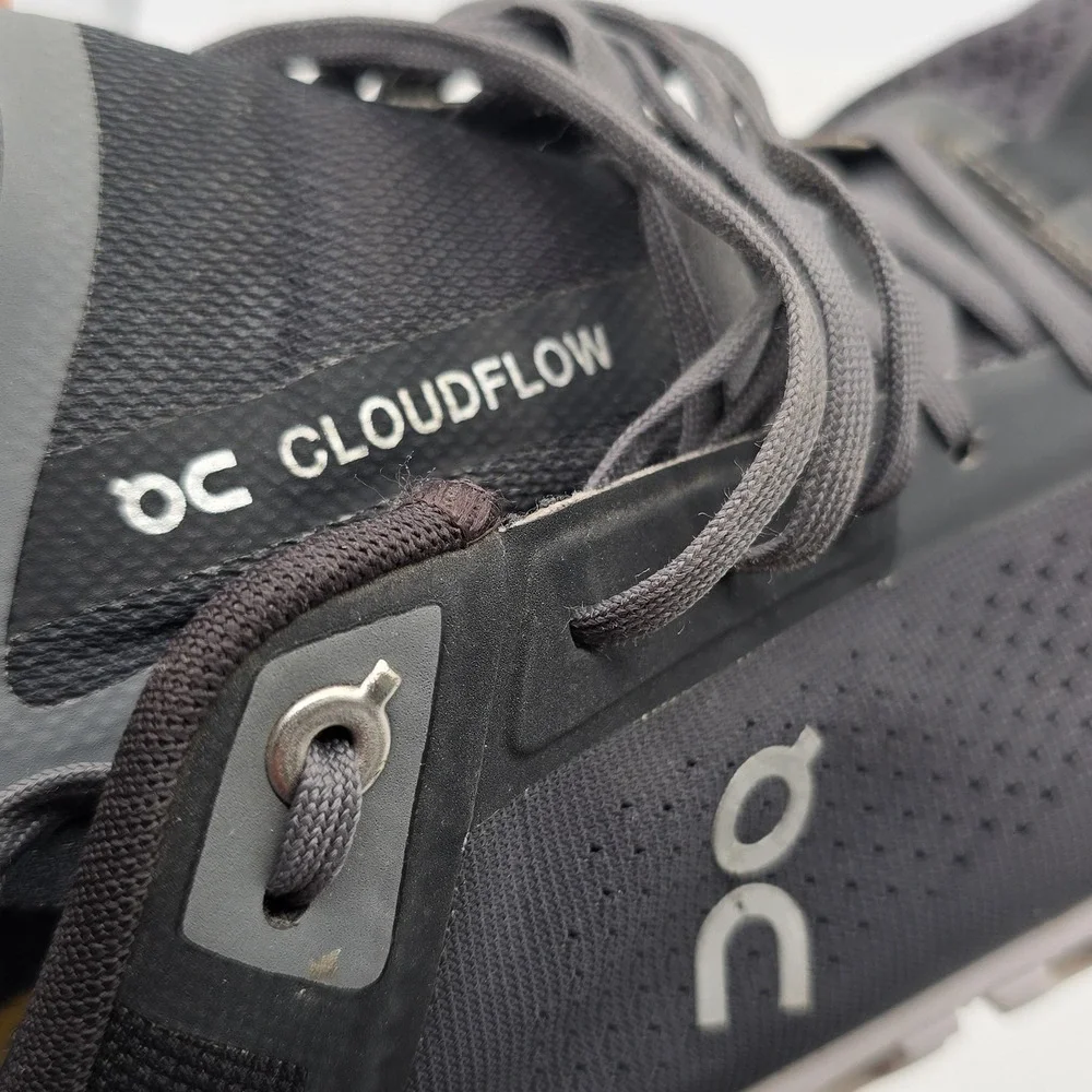 On Cloudflow Shoes Womens Size 10.5 Black Mesh Lace Up Running Sneakers CloudTec
